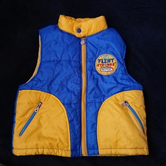 Rare Vintage 1997 Dasol The Flintstones Racing Our Team Baby Vest - Picture 3 of 5
